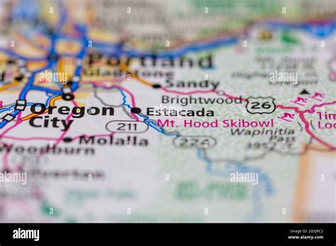 Estacada Oregon Usa Shown On A Geography Map Or Road Map Stock Photo