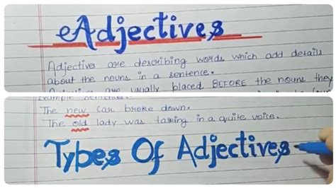 10 Lines On Adjective Types Of Adjective Adjective And Its Types