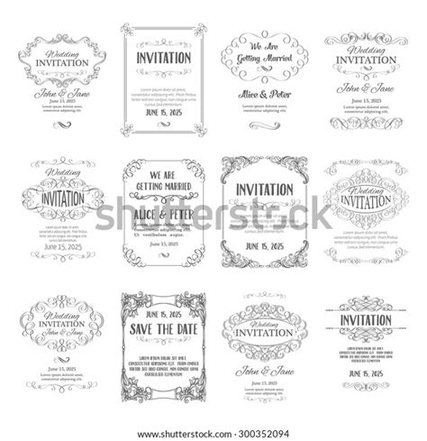 Set Vintage Template Design Elements Stock Vector Royalty Free 300352094