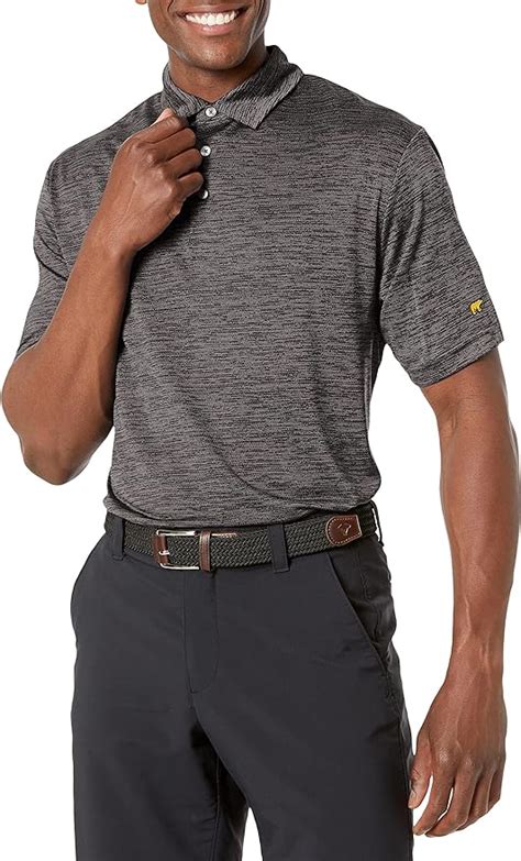 Jack Nicklaus Mens Standard Melange Short Sleeve Golf Polo Shirt Caviar Large Amazonca