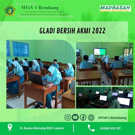 MTsN 1 Rembang Gelar Gladi Bersih AKMI 2022 Kantor Wilayah