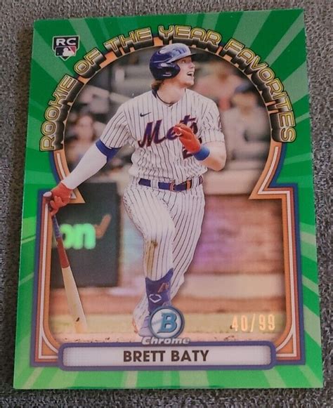 Bowman Chrome Brett Baty Green Refractor Rookie Of The Year