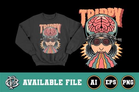 Trippy Brain Streetwear T Shirt Design Graphic By Doni Pacoceng