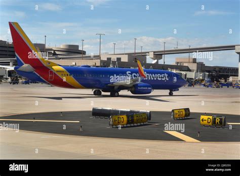 A Southwest Airlines Boeing Passenger Plane Taxis At Phoenix Sky