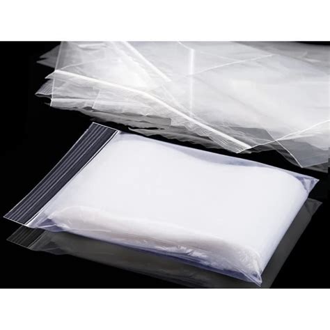 Pi Ces Sachets Zip Refermables Plastique Transparent Pochette Zip