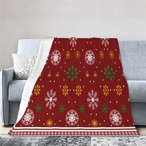 Ocsxa Flannel Fleece Merry Christmas Print Throw Blanket Lightweight