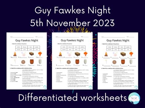 Guy Fawkes Night Differentiated Worksheets Teaching Resources