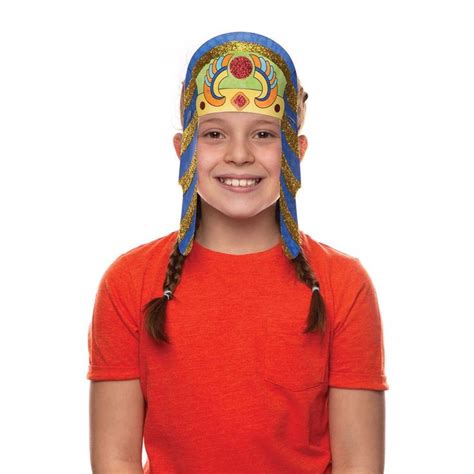 Colour-in Pharaoh Headdress - Baker Ross | Headdress, Colour, Costume party