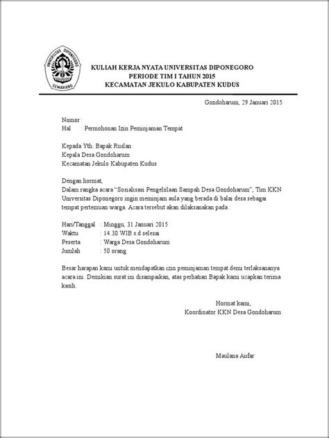 Contoh Surat Balasan Permohonan Izin Tempat Surat Permohonan Desain