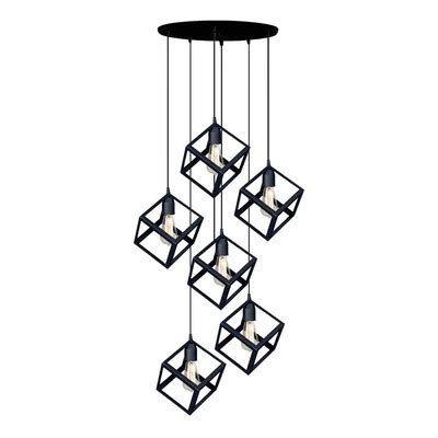 Luz Desing Colgante Luces Jaula Cubo Base Cm Moderno Apto Led