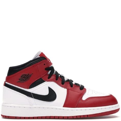 Air Jordan 1 Mid Chicago White Heel Gs