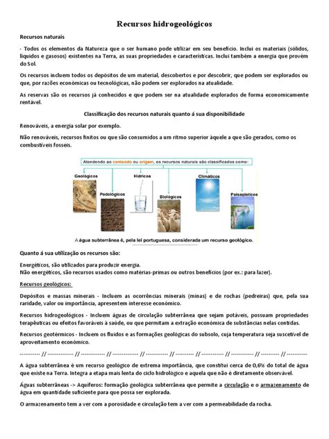 Os Recursos Hidrogeológicos Uma Visão Geral Dos Aquíferos Sua