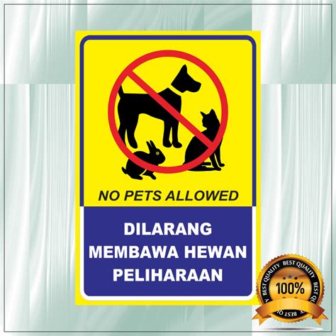 Jual Stiker Dilarang Membawa Hewan Peliharaan Shopee Indonesia