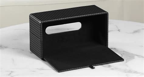 Meibooch Tissue Box Cover Stylish Pu Leather Rectangular Tissue Box