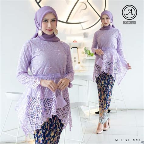 Set Kebaya Tunik Sahara Setelan Brukat Kebaya Umbrella Kekinian