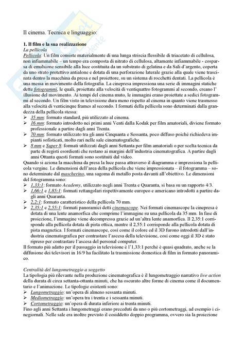 Riassunto Esame Cinema Prof Alonge Libro Consigliato Il Cinema