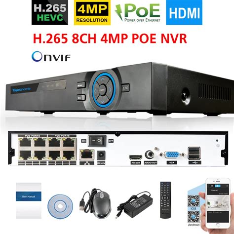 48V H 265 8CH 4MP POE NVR CCTV System 8CH Onvif P2P Video Network