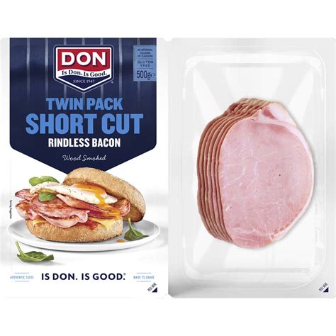 Don Short Cut Rindless Bacon Twin Pack 500g Woolworths