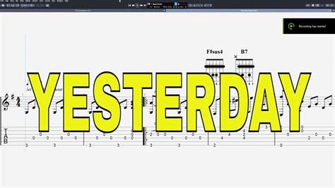 The Beatles Yesterday Fingerstyle Guitar Interactive Guitar Tabs