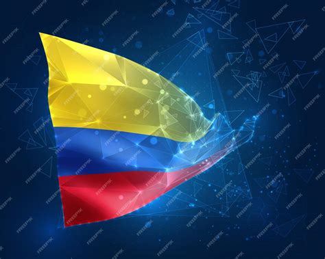 Premium Vector Colombia Vector Flag Virtual Abstract 3d Object From