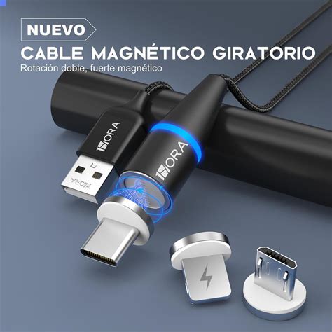 Cable Magnético Iman 3en1 Carga Rápida Usb V8 Ip N