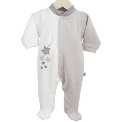 Soldes Pyjama Naissance B B Mixte En Velours Brod Kinousses