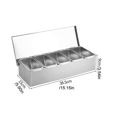 Maslvo Food Storage Clearance Sale 3456 Compartment Trays Stainless Steel Detachable Topping