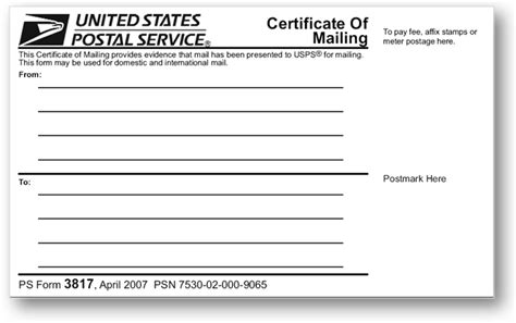 Usps Certificate Of Mailing Form Printable Printable Form 2024