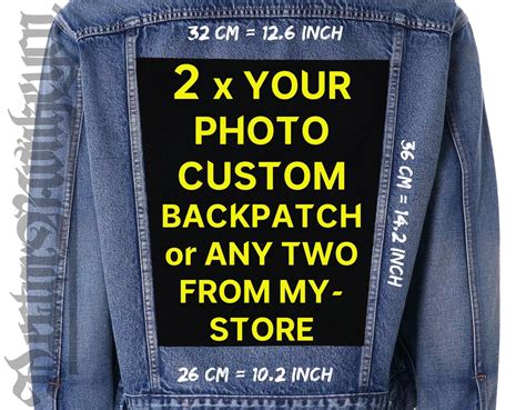 Set Of 2 Custom Large Back Patches Personalized Photo Canvas Patches