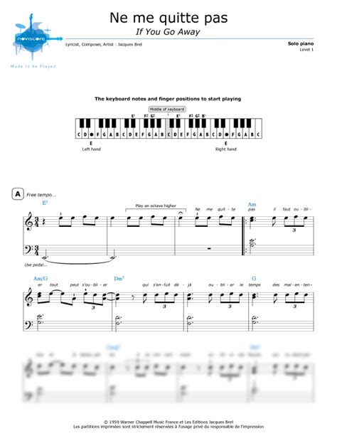 Ne Me Quitte Pas Piano Pdf