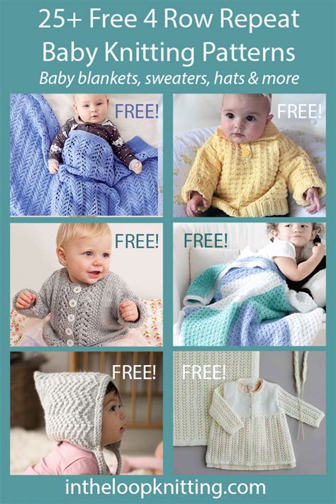 Baby Knitting Patterns With 4 Row Repeat In The Loop Knitting