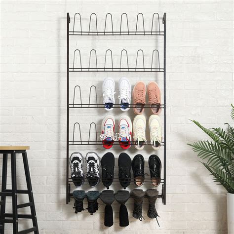 Rebrilliant 18 Pair Wall Mounted Shoe Rack And Reviews Wayfair Canada