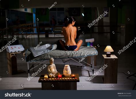 Nude Attractive Brunette Woman Yoga Pose Stock Photo 563160481 Shutterstock