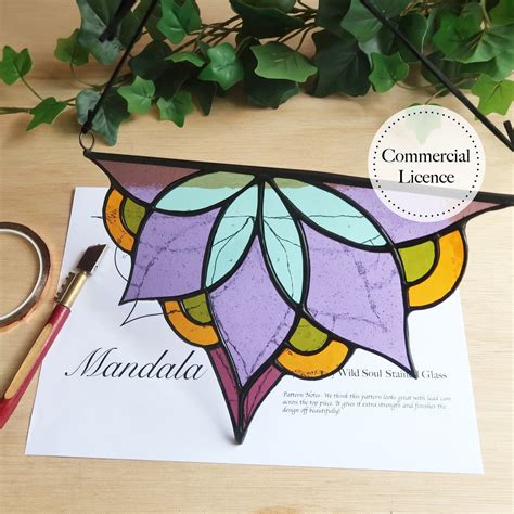 Mandala Stained Glass Pattern Stained Glass Patterns Digital Download