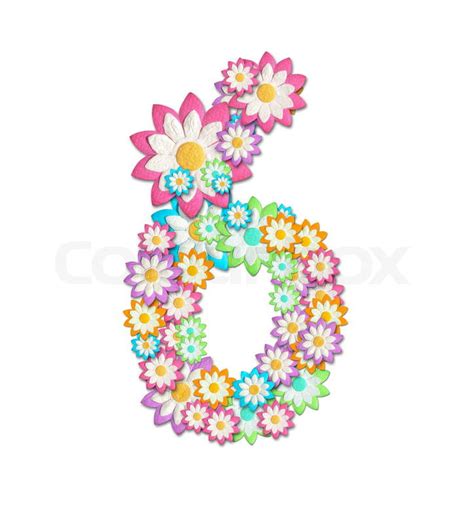 Number 6 create from flower isolated on ... | Stock Photo | Colourbox