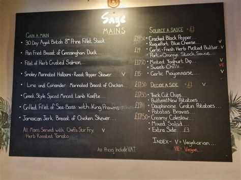 Menu At Sage Pub And Bar Grimsby