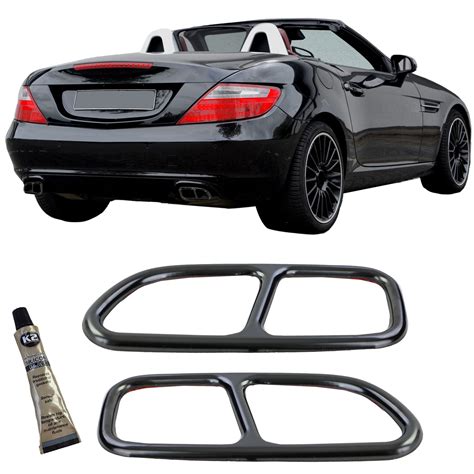 Auspuff Endrohr Blenden Schwarz Rohr Optik F R Mercedes Slk R