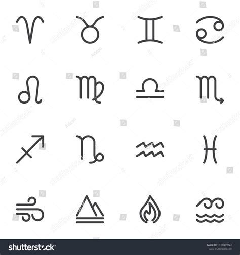 Zodiac Signs Vector Icons Set Modern Stock Vector Royalty Free