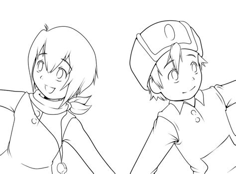 TK and Kari Lineart by SakiRee on DeviantArt