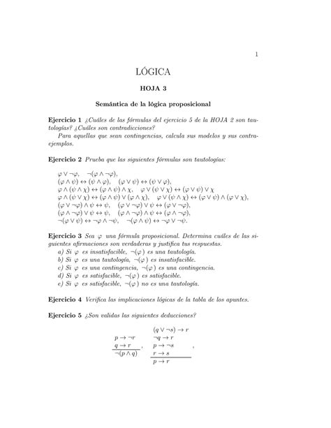 Ejercicio De Seminario Problemas De Sem Ntica De La L Gica