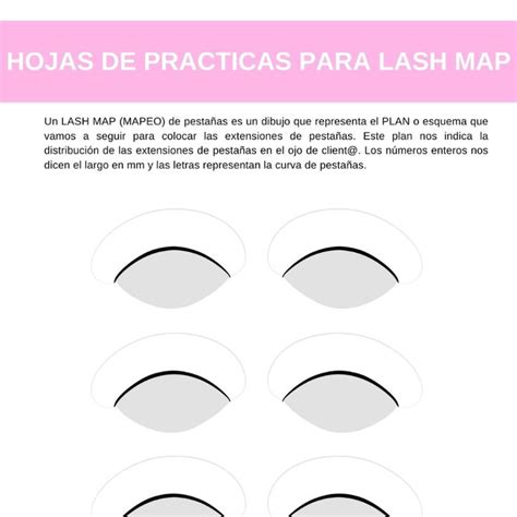 Plantilla Hoja de practicas para Extensiones de Pestañas Eyelash