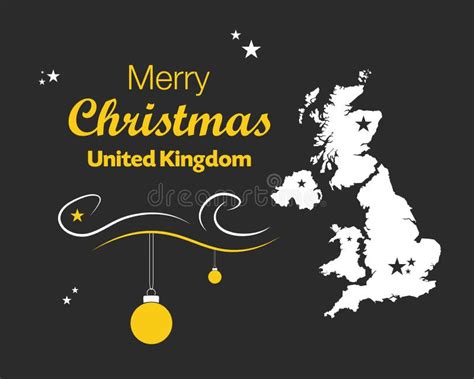 Merry Christmas Theme With Map Of United Kingdom Stock Illustration