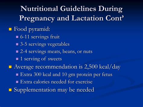 Ppt Chapter Nutritional Guidelines And Energy Needs During