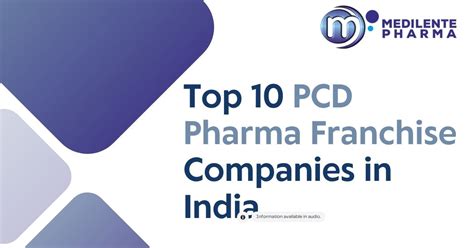 Top 10 Pcd Pharma Franchise Companies In India Medilente Pharma