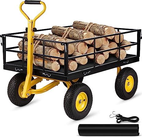 Amazon VEVOR Steel Garden Cart Heavy Duty 1200 Lbs Capacity