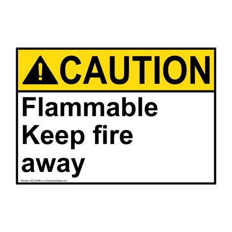 caution sign flammable  fire  ansi