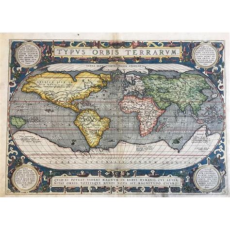 Typus Orbis Terrarum Old Map By ORTELIUS Abraham