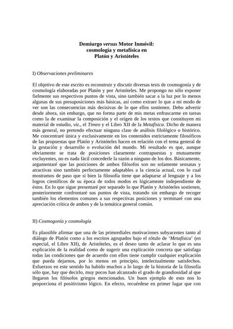 PDF cosmología y metafísica en Platón y Aristóteles DOKUMEN TIPS