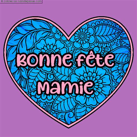 Dessin Colori Coloriage Coloriage Bonne F Te Mamie Coeur Mandala