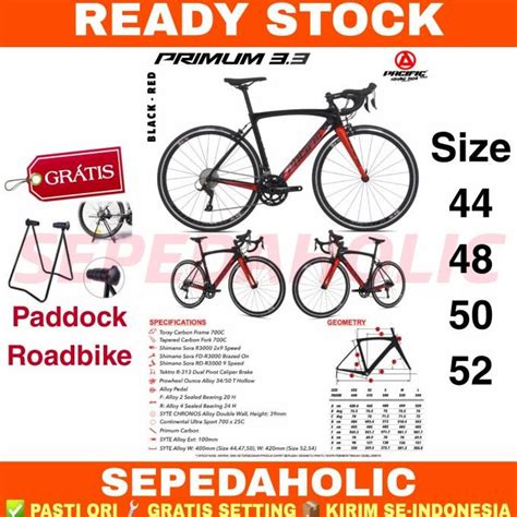 Jual Sepeda Balap Roadbike Pacific Primum Carbon Shimano Sora